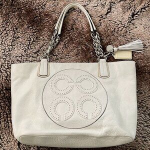 Coach Colette Tote White Leather Shoulder Bag